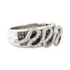 Image 1 : 1.68 ctw Black and White Diamond Ring - 14KT White Gold