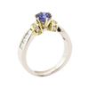 Image 4 : 1.65 ctw Blue Sapphire And Diamond Ring - Platinum and 18KT Yellow Gold
