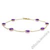 Image 1 : 14kt Yellow Gold 5.25 ctw Bezel Set Amethyst by the Yard Cable Link Chain Bracel