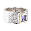 Image 1 : 1.20 ctw Tanzanite And Diamond Ring - 14KT White And Yellow Gold
