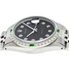 Image 4 : Rolex Mens Stainless Steel Black Diamond & Emerald Oyster Perpetual Datejust Wri