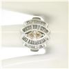 Image 5 : 14K White Gold 1.74 ctw Diamond Engagement Ring w/ Champagne Marquise Solitaire