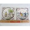 Image 1 : Two Antique English Tiles 5 inches Square