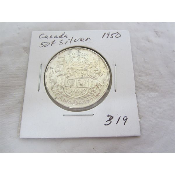 Canadian1950 Silver Fifty Cent Piece