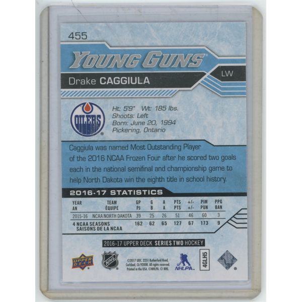 2017 Upper Deck Drake Caggiula