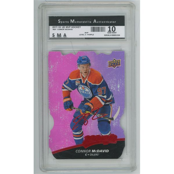 GRADED 10: Gem Mint 2017-18 UD MVP Hockey Connor Mcdavid