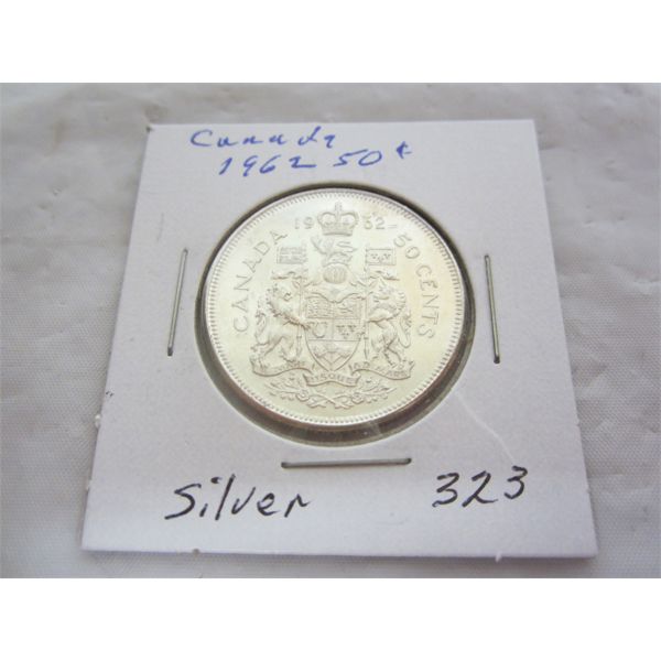 Canadian 1962 Silver Fifty Cent Piece