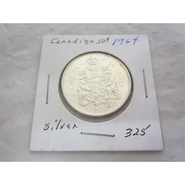 Canadian 1964 Silver Fifty Cent Piece