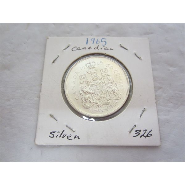 Canadian 1965 Silver Fifty Cent Piece