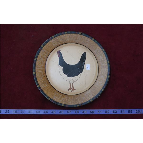 Black & White Rooster Plate