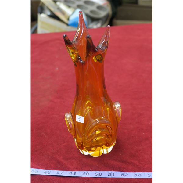 11" Orange Vase