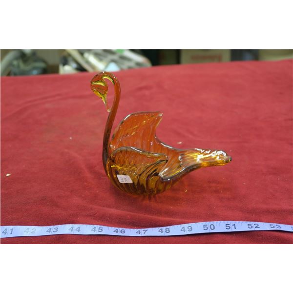Antique Glass Swan Dish