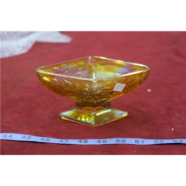 Yellow Diamond Carnival Glass