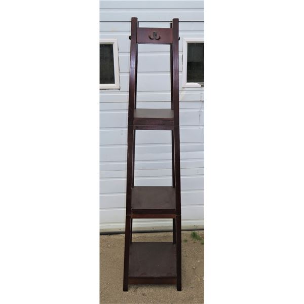 Four Tier Wood Display Cabinet 72"×16.5" @base