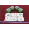 Image 1 : 4 Antique cups + 6 Coasters