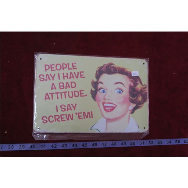 Tin Sign - Bad Attitude