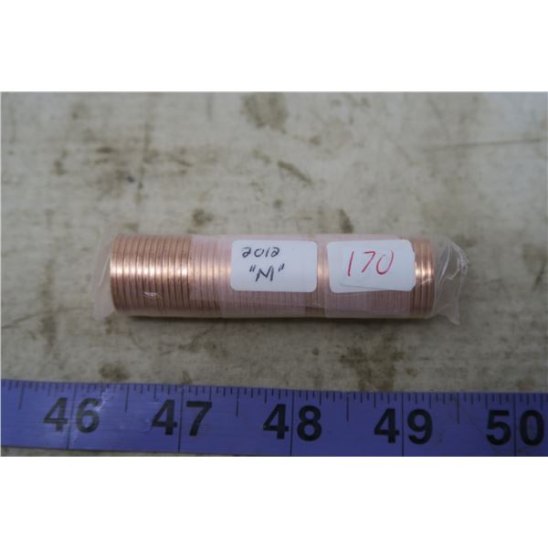 1 Cent Canadian Roll Mint - 2012 "M" Non-magnetic