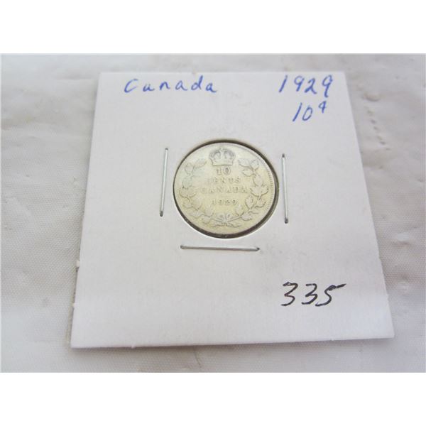 Canadian Silver 1929 Dime