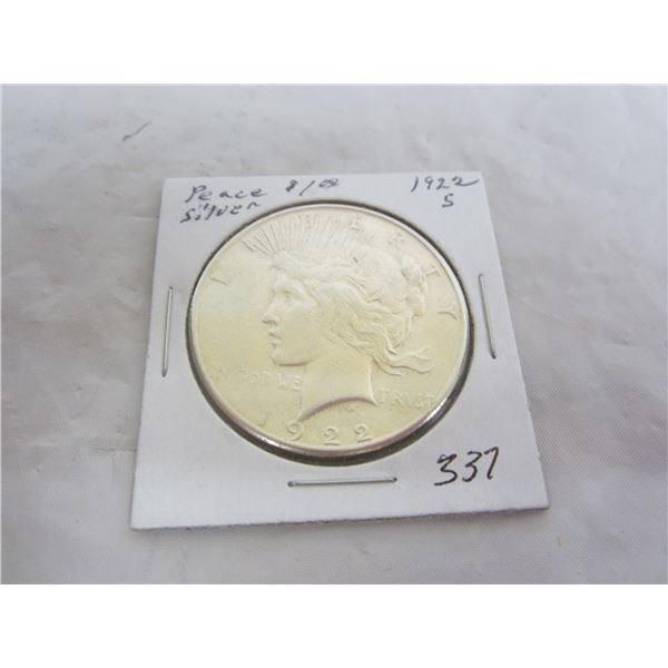 Peace Silver Dollar 1922 S