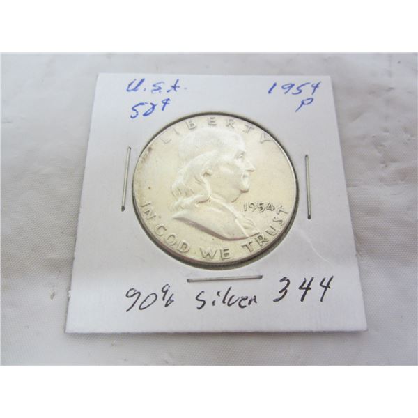 Benjamin 1954 P  Silver 50 Cent Piece