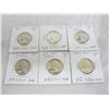 Image 1 : 6 American Washington .900 Silver Quarters