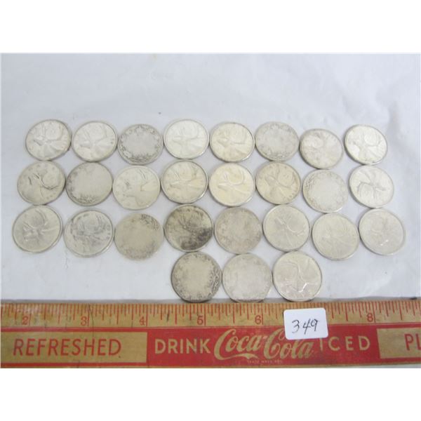 Canadian $6.75 Face Value of 1966 or before .800 Silver Quarters