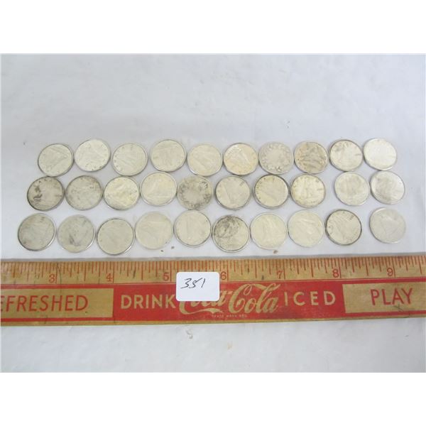 Canadian $3.00 Face Value 1966 or before .800 Silver Dimes