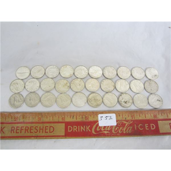 $ 3.00 Face Value of Canadian .500 Silver 1967 - 1968 Dimes