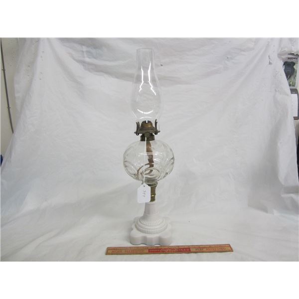 Antique 1870's Coal Oil Panelled Bullseye Lamp no damage