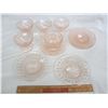 Image 2 : 11 Pieces of Pink Depression Glass Holiday Sherbets no damage ect