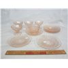 Image 3 : 11 Pieces of Pink Depression Glass Holiday Sherbets no damage ect