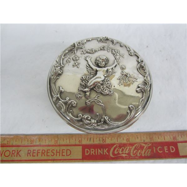 Silver Plated Cupid Design Dresser Box