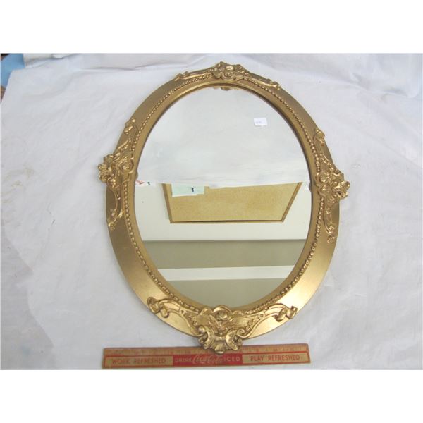 Antique Gold Framed Mirror with Fancy Frame