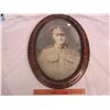 Image 1 : Antique Bubble Glass Frame with Picture of World War 1 Soldier in it