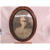 Image 2 : Antique Bubble Glass Frame with Picture of World War 1 Soldier in it