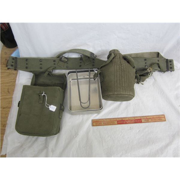 Vintage Military Web Belt with Web Gear