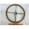 Image 1 : Antique Car Steering Wheel Walnut Aluminum Center