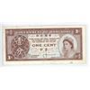 Image 1 : Hong Kong. 1961-1971 One Cent. P-325a. The smallest denomination paper money. EF.