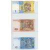 Image 1 : Lot of 3 notes from Ukraine. 2006 1 Hryvnia, 2005 2 Hryvni, 2005 5 Hryven. 2 notes Unc, one is AU. N