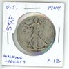 Image 1 : U.S. 1944 Walking Liberty Silver Half Dollar. Philadelphia Mint. F-12. World War II issue.