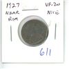 Image 1 : 1927 Nickel 5 Cents. Near Rim Variety. S is Near the Rim. VF-20. Nice.