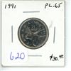 Image 1 : 1991 Caribou 25 Cents. Key Date. Proof Like. Scarce.