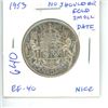 Image 1 : 1953 Small Date No Shoulder Fold Silver 50 Cents. EF-40. Nice. The first issue of Queen Elizabeth.