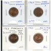 Image 1 : Lot of 4 different 1963 Hanging 3 Small Cents, the result of different Die Clashes. Includes Short H