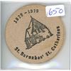 Image 1 : Wooden Nickel celebrating the 100th Anniversary of St. Barnabas Church in St. Catharines. Large 2-in