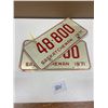 Image 1 : Pair of 1971 Sask Licence Plates