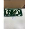 Image 1 : 1956 Sask Licence Plate