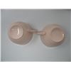 Image 2 : PAIR OF PASTEL PINK CUPS & SAUCERS - ROSE PETAL PATTERN - STRAFFORDSHIRE ENGLAND