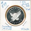 Image 1 : 1 OUNCE SILVER - .999 FINE SILVER - FLYING EAGLE DESIGN - SUNSHINE MINTING - IDAHO