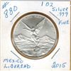 Image 1 : 2015 1 OUNCE SILVER - 999 FINE SILVER - MEXICO LIBERTAD
